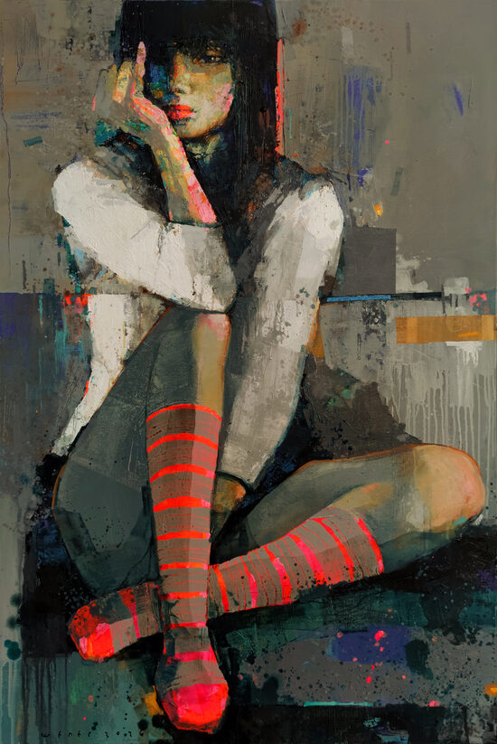Striped leg warmers